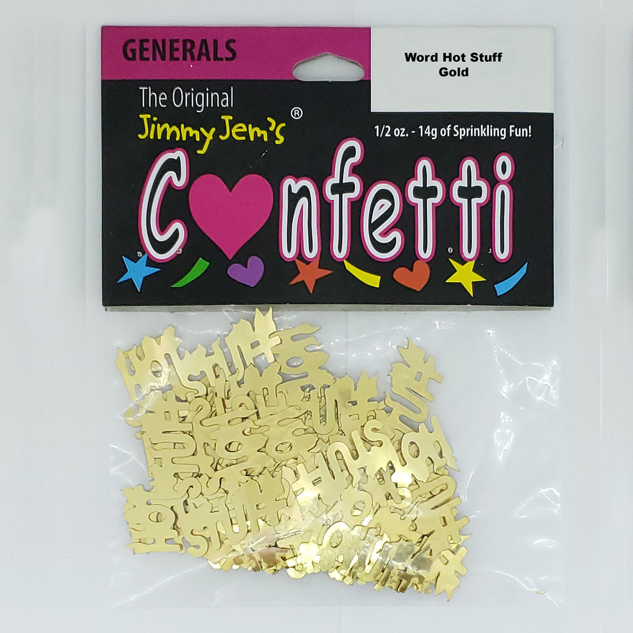 Confetti Word HOT STUFF Gold 