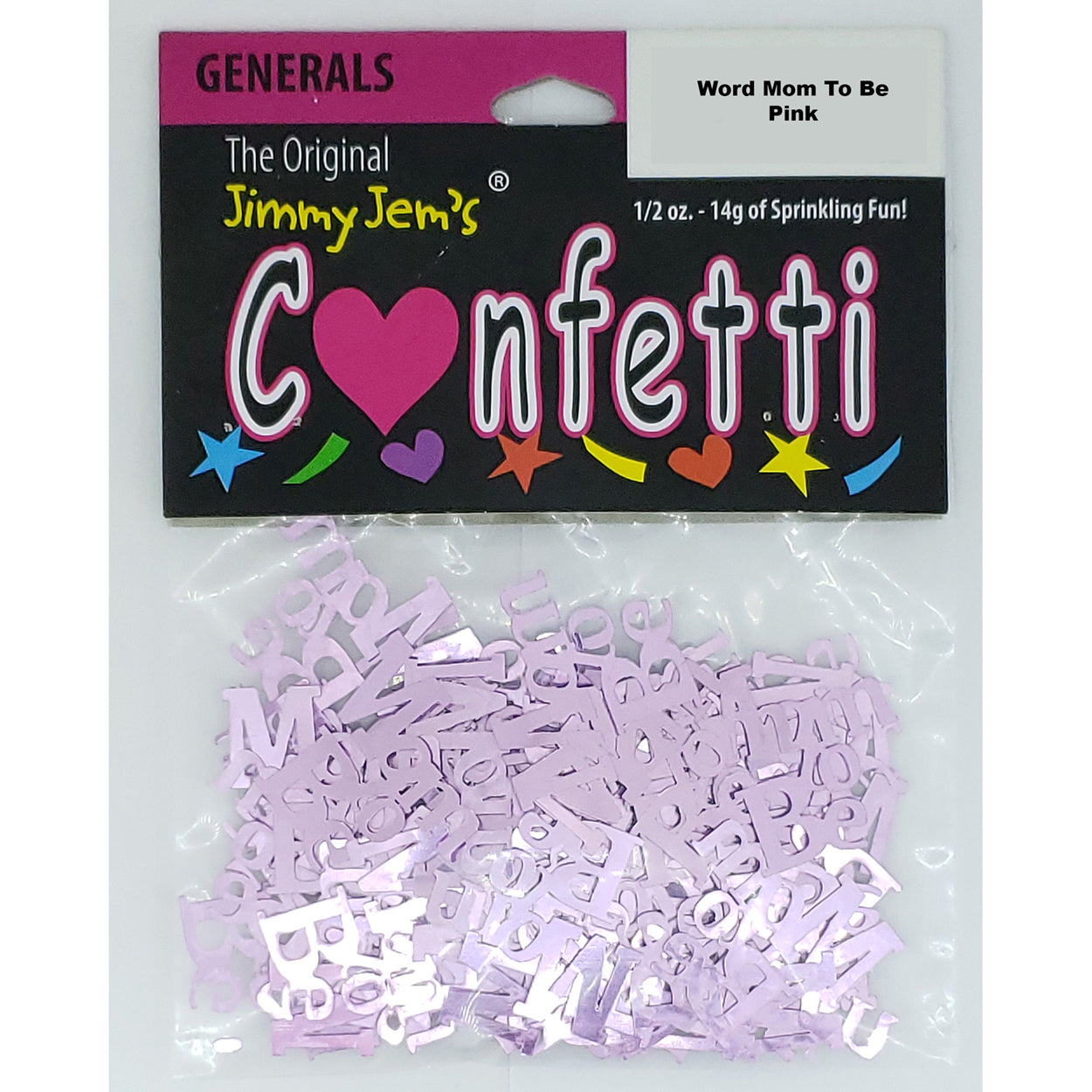 Confetti Word MOM TO BE Pink 