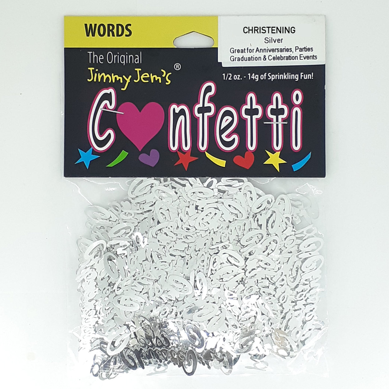 Confetti Word CHRISTENING Silver 