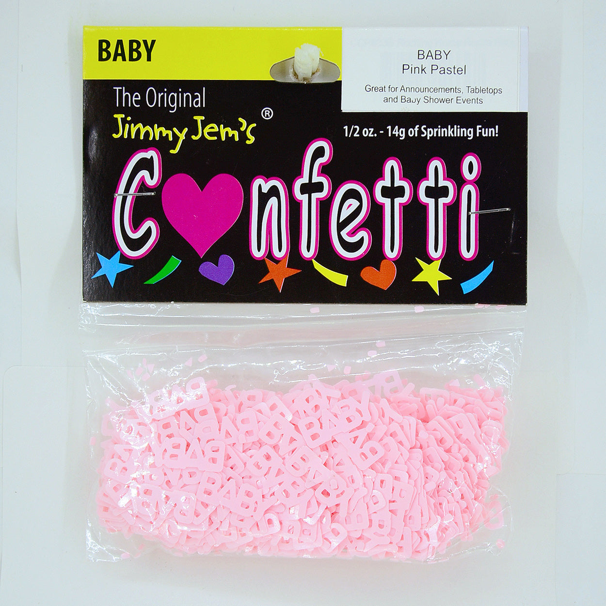 Confetti Word BABY Pink Pastel 