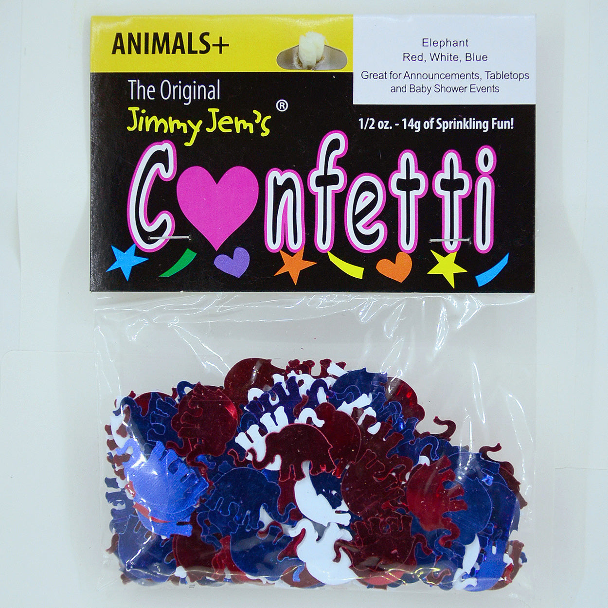 Confetti Elephant Red, White, Blue 