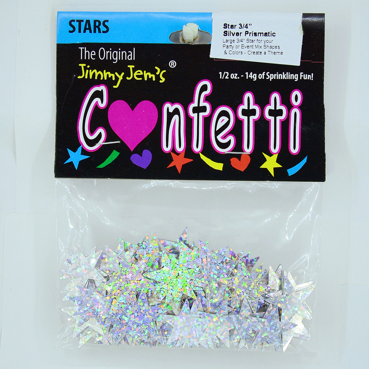 Confetti Star 3/4" Prisma Silver 