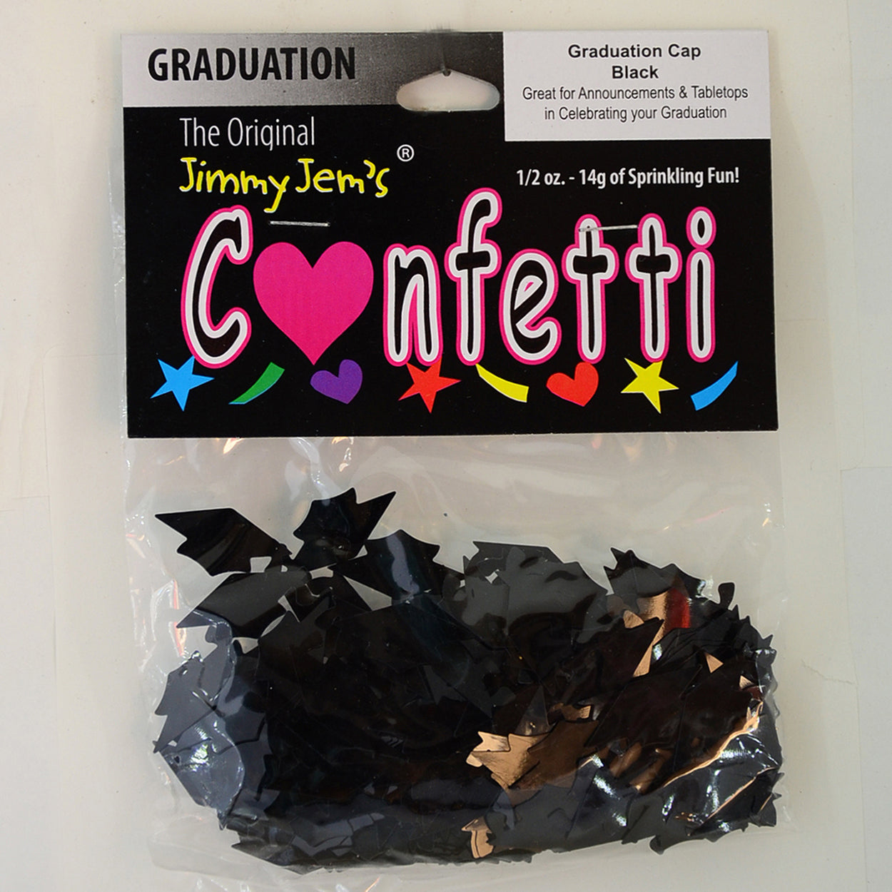 Confetti Grad Cap Black 