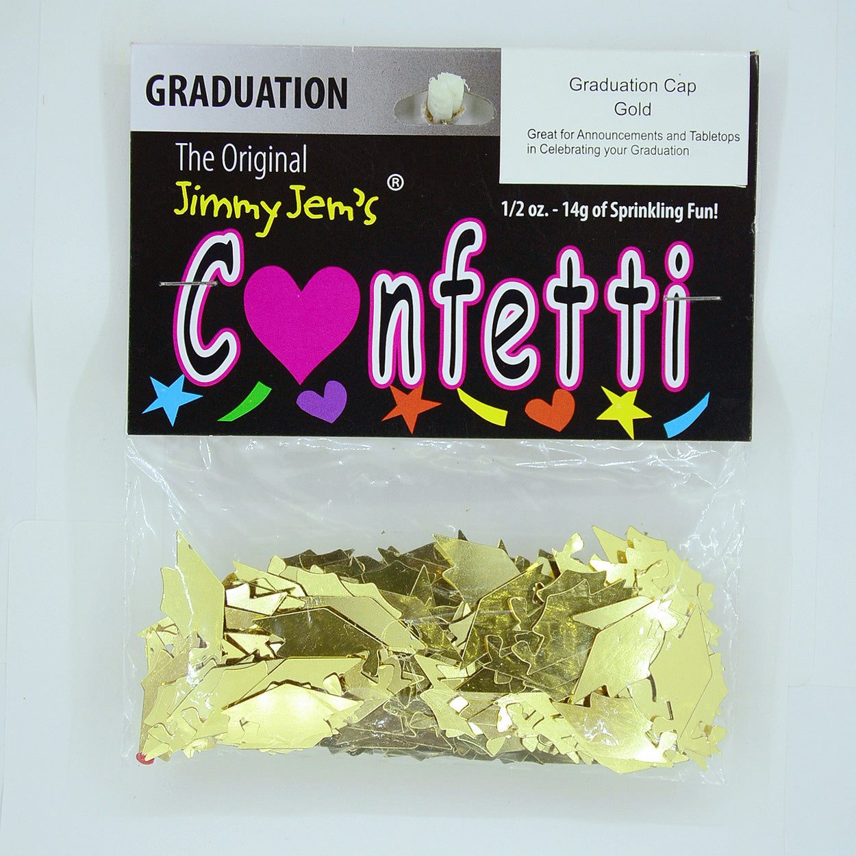 Confetti Grad Cap Gold 