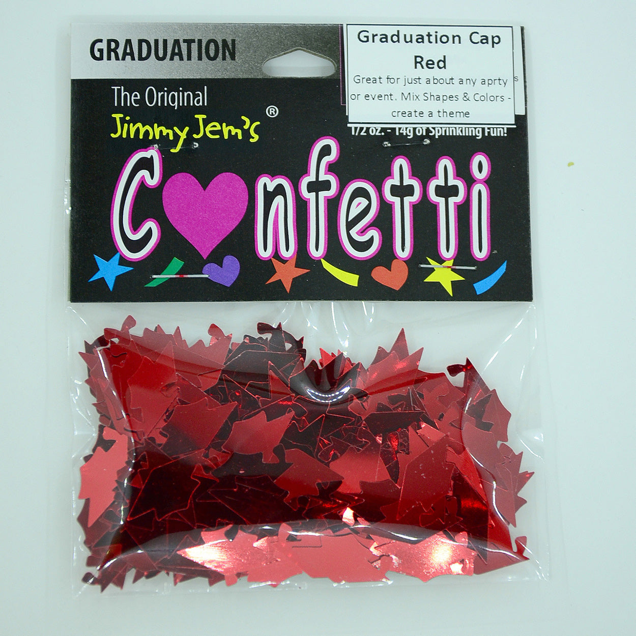 Confetti Grad Cap Red 