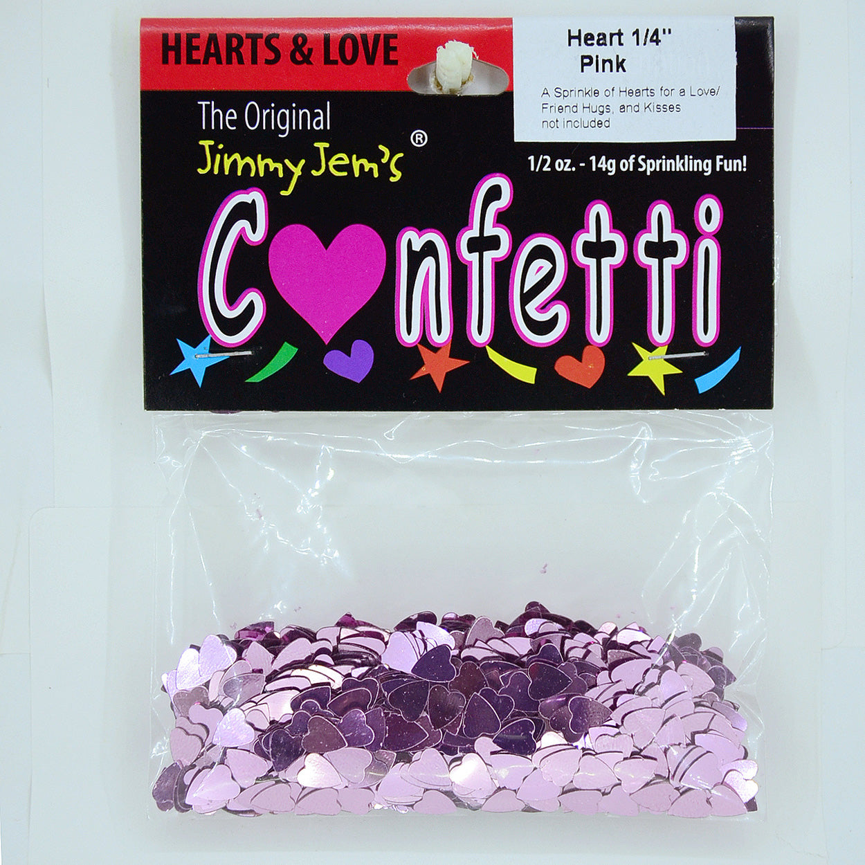 Confetti Heart 1/4" Pink 