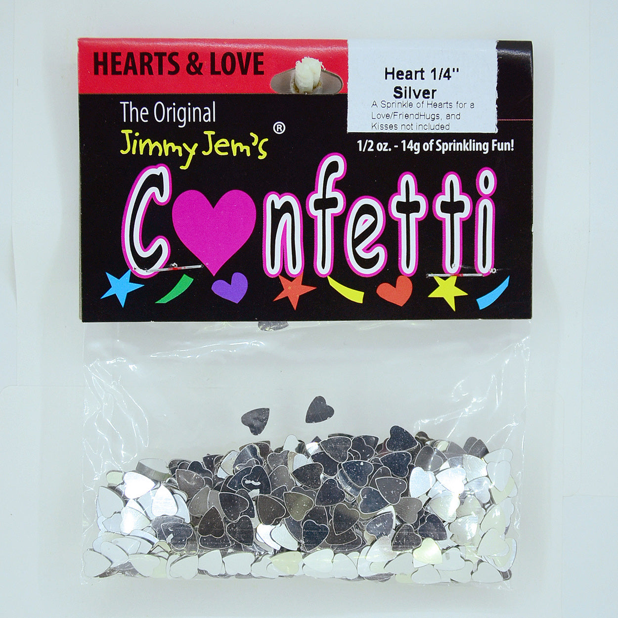 Confetti Heart 1/4" Silver 