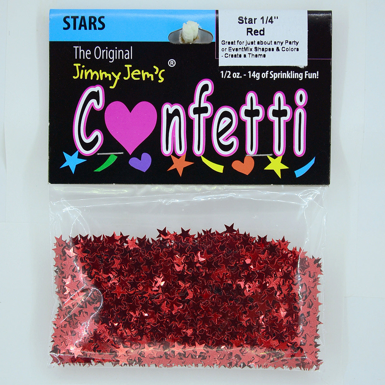 Confetti Star 1/4" Red 