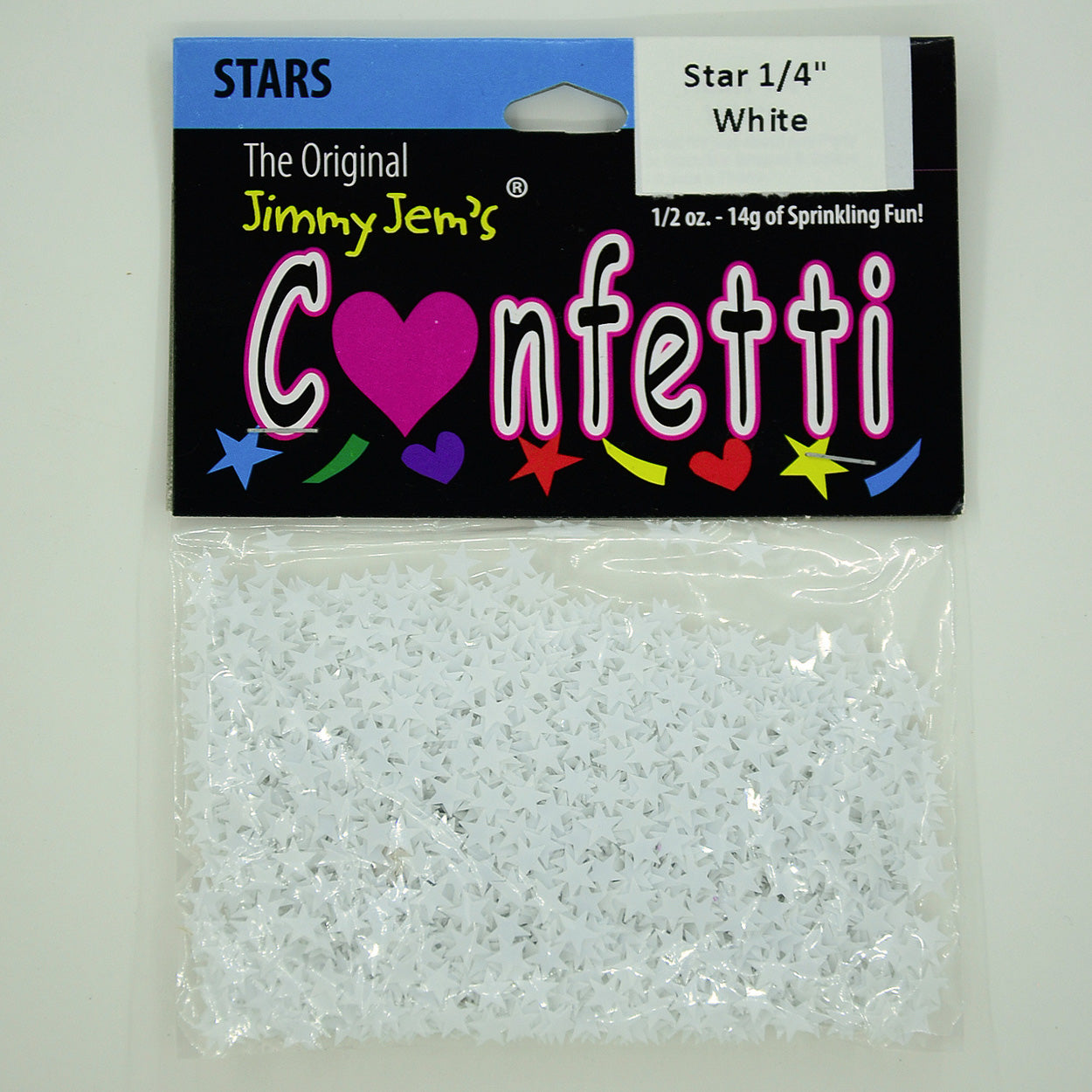 Confetti Star 1/4" White 