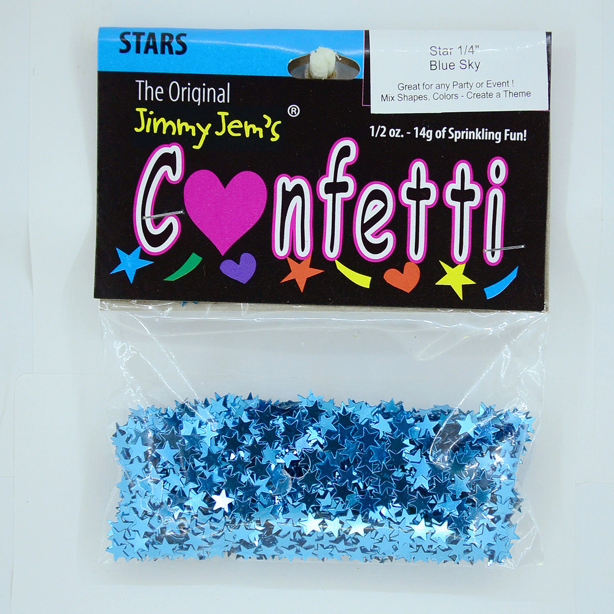 Confetti Star 1/4" Blue Sky 