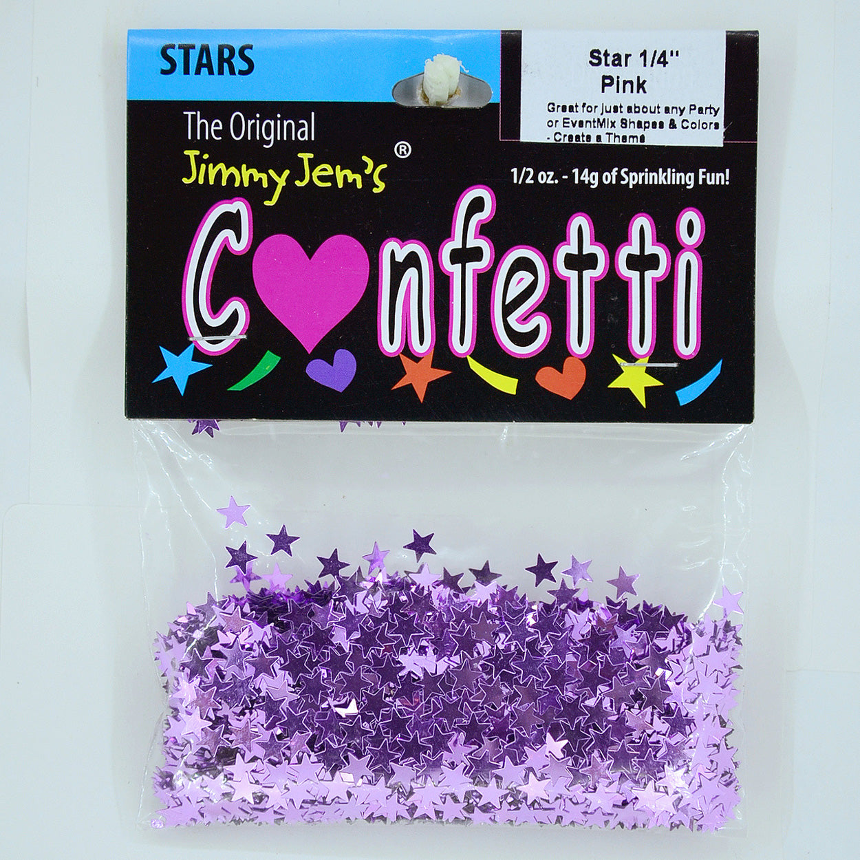 Confetti Star 1/4" Pink 