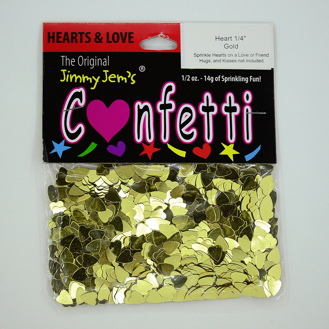 Confetti Heart 1/4" Gold 