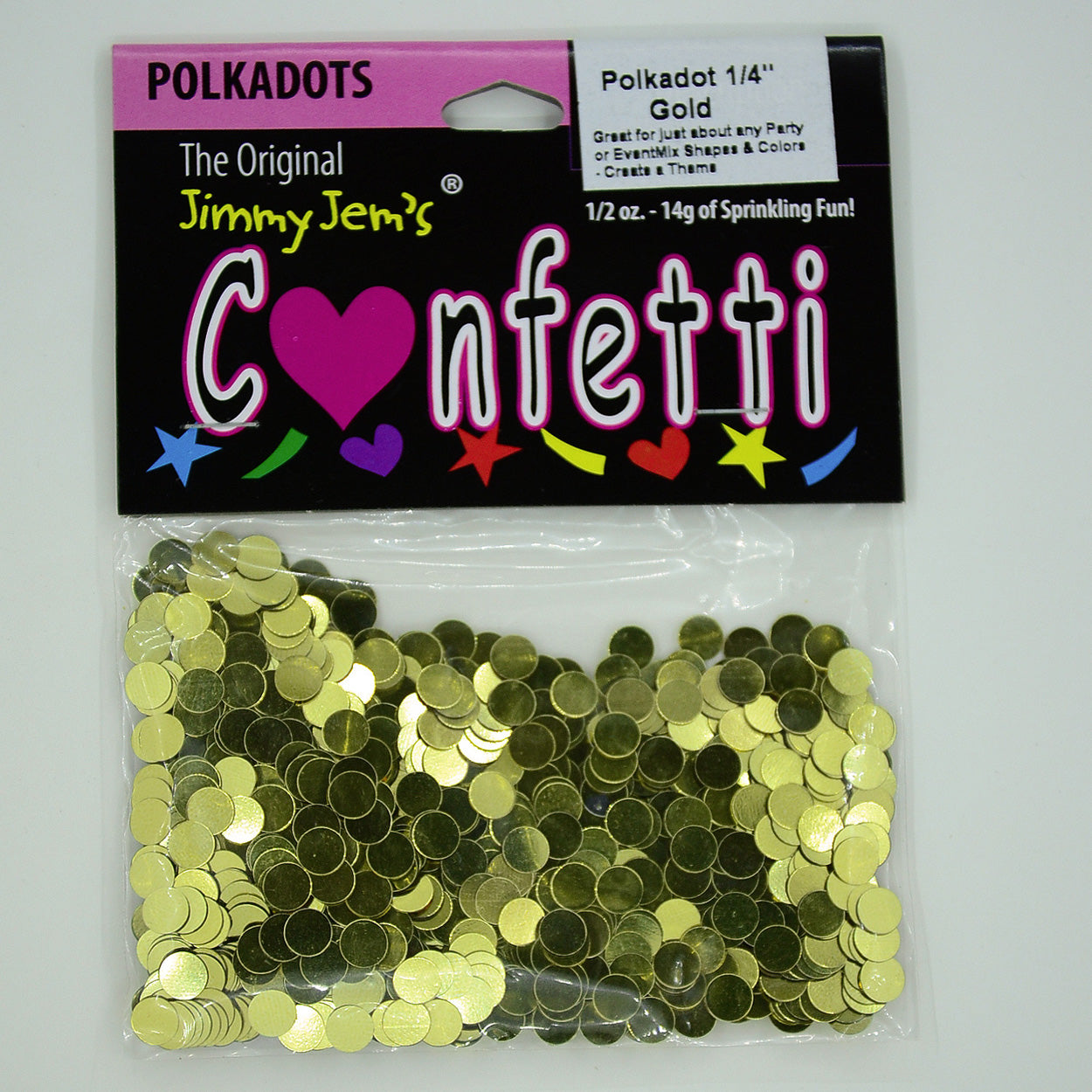 Confetti Circle 1/4" Gold 