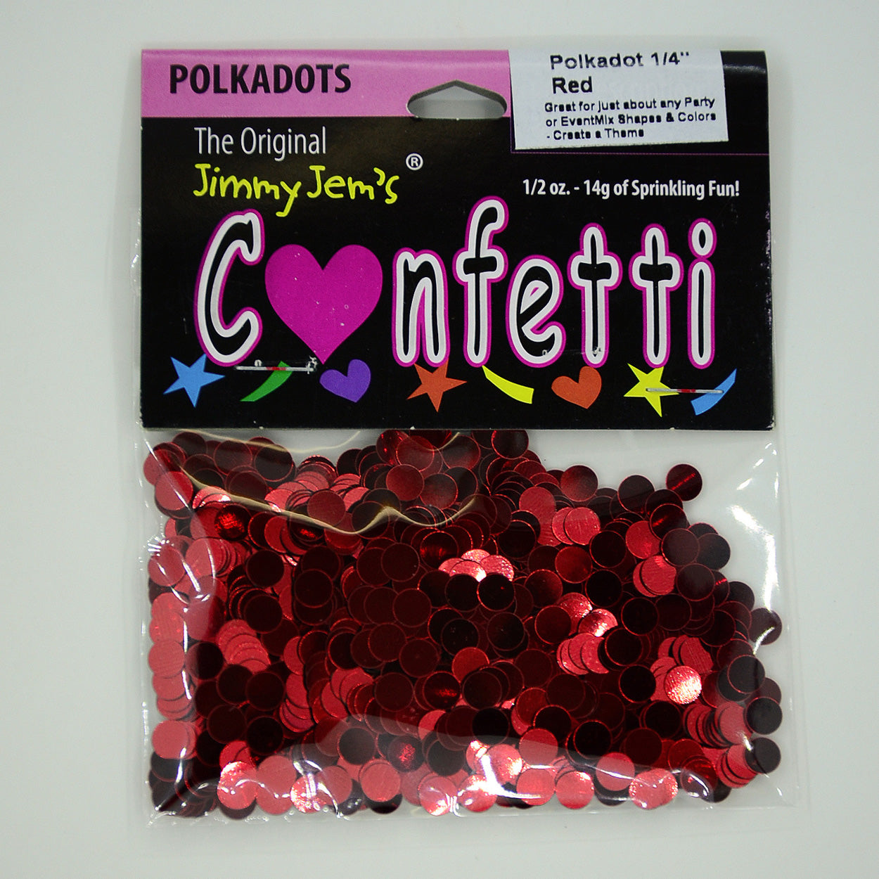 Confetti Circle 1/4" Red 