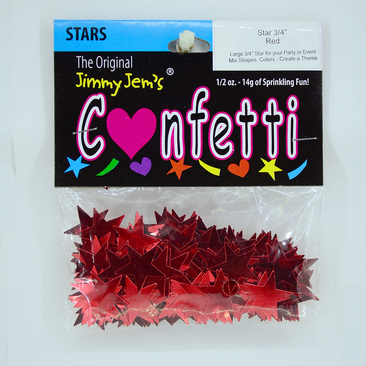 Confetti Star 3/4" Red 