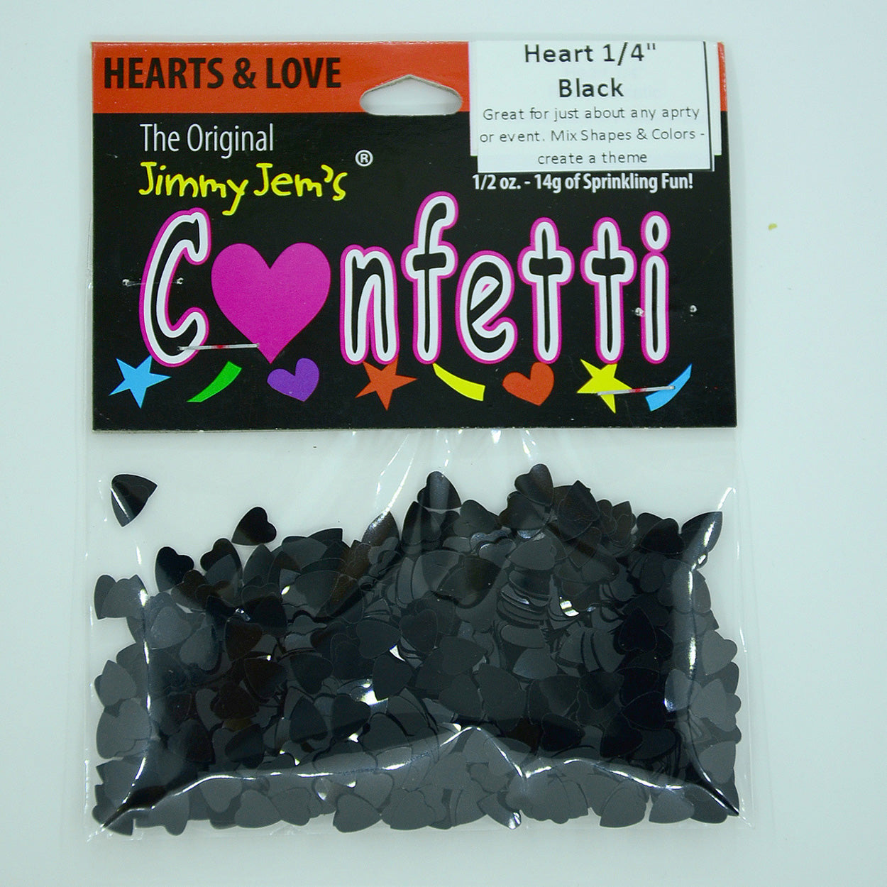 Confetti Heart 1/4" Black 