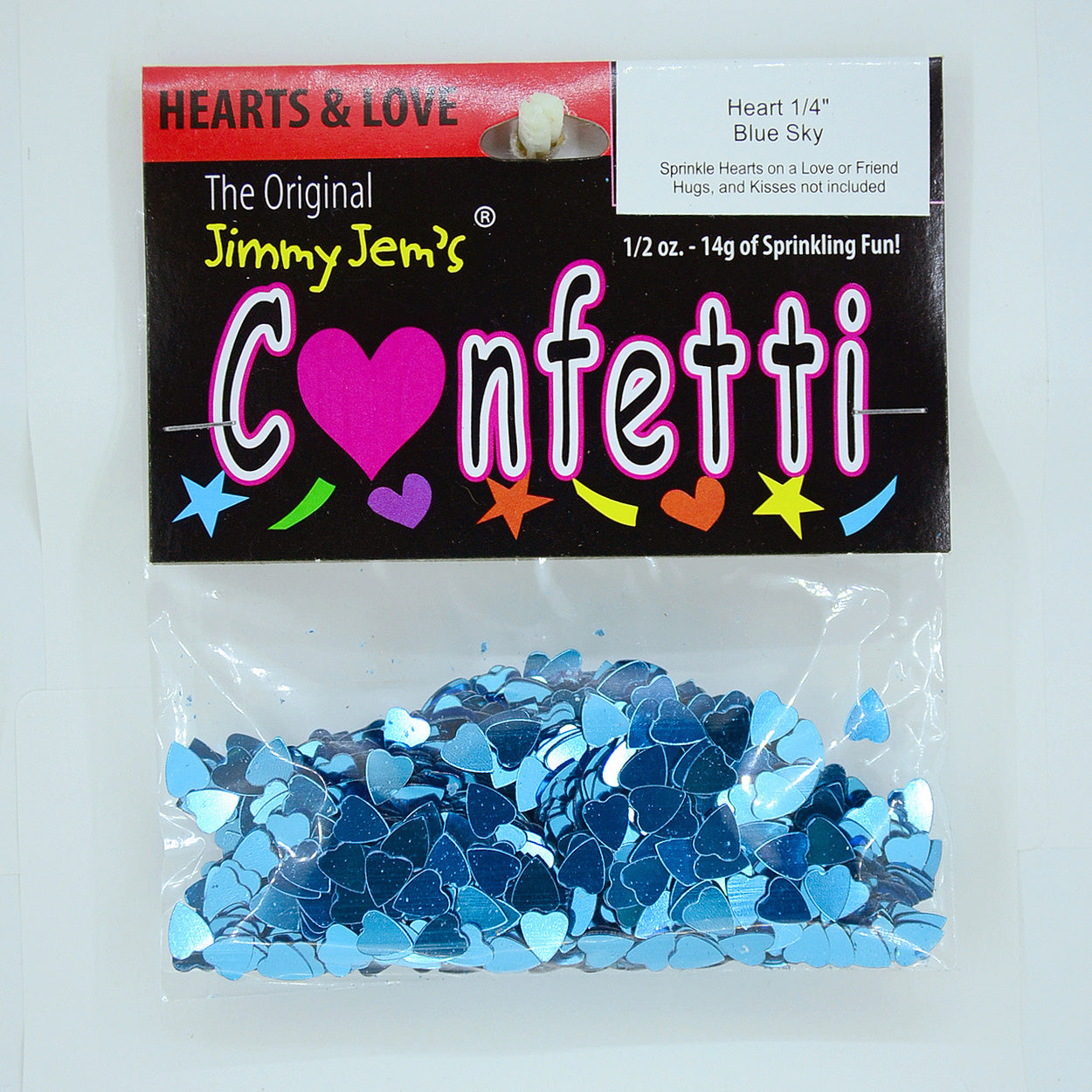 Confetti Heart 1/4" Blue Sky 