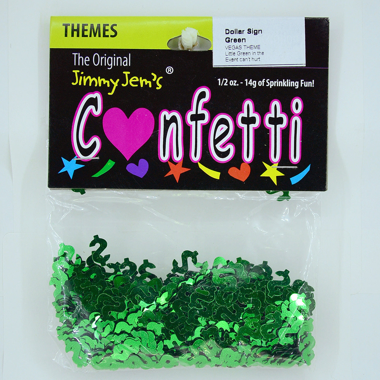 Confetti Dollar Sign Green 