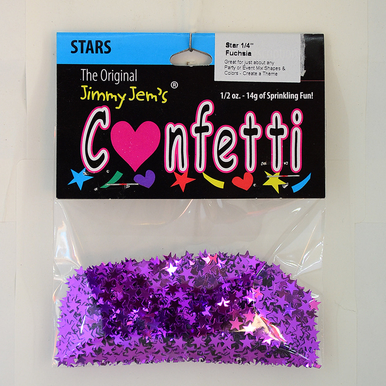 Confetti Star 1/4" Fuchsia 