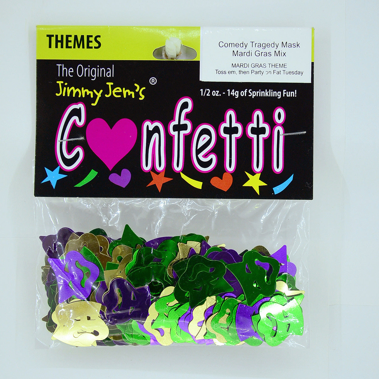 Confetti Mask Comedy & Tragedy Mask Mardi Gras Mix