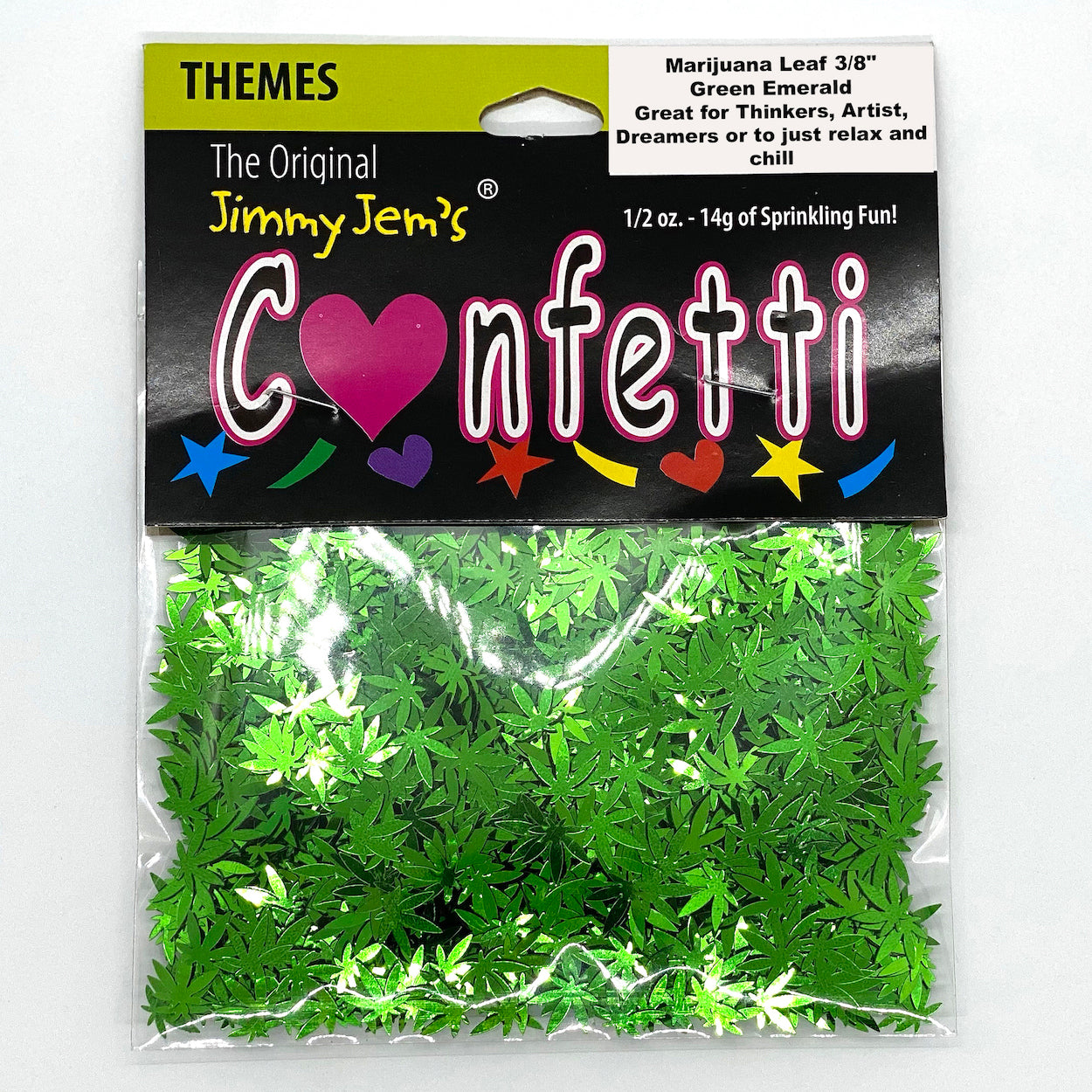 Confetti Marijuana Leaf 3/8" Green 