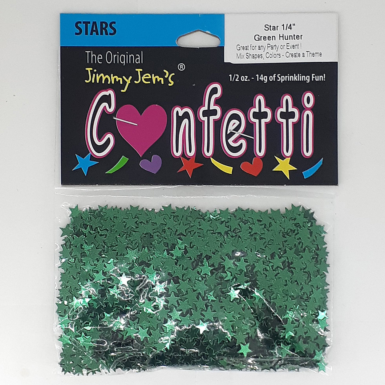 Confetti Star 1/4" Green Hunter 